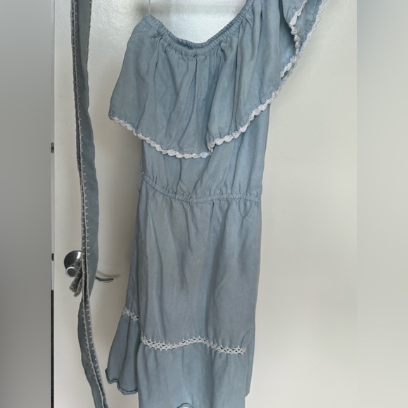 Saylor Haney One Shoulder Ruffle Lace Mini Dress, XS - Picture 8 of 9